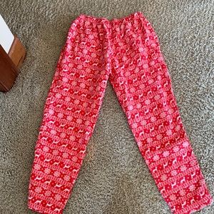 Red reindeer pajama pants